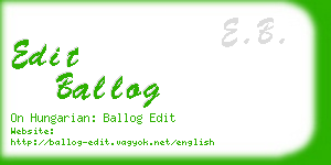 edit ballog business card